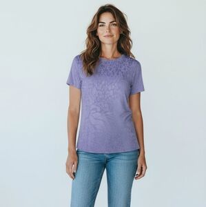 Simply Vera Wang Lavender Tie Back Short Sleeve Top Size Medium